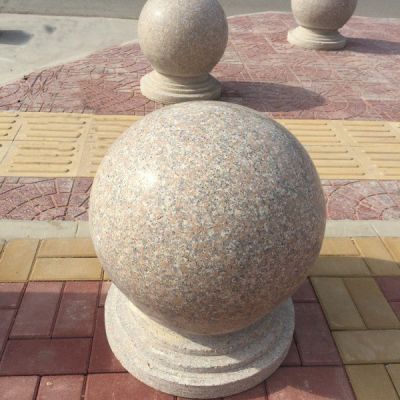 花岗岩石雕广场摆放挡车石球小区路障石球