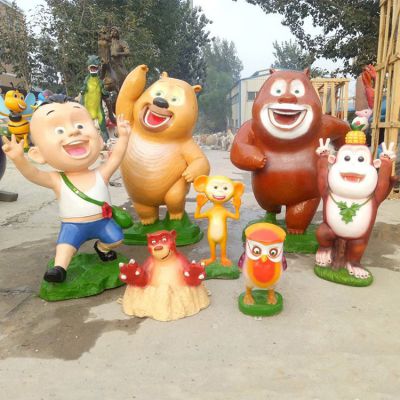 游乐园摆放玻璃钢卡通熊大熊二公仔动物博鱼网页版