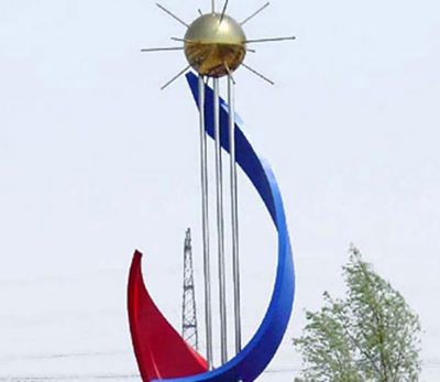 户外商厦环球的不锈钢喷漆彩带博鱼网页版