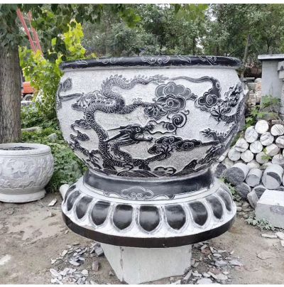 请石石雕浮雕龙花盆博鱼网页版