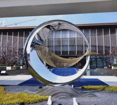 不锈钢镜面抽象创意园林景观摆件