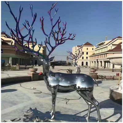 大型不锈钢抽象梅花鹿博鱼网页版
