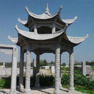 户外园林中式大理石石雕两层凉亭博鱼网页版