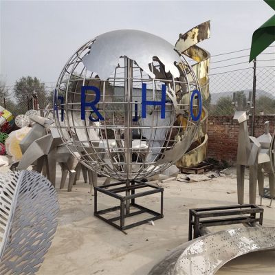 学院广场户外摆放不锈钢镂空地球仪景观博鱼网页版