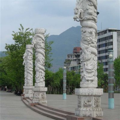 大理石石雕户外景观园林文化柱博鱼网页版摆件