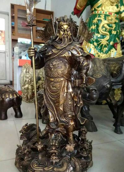 景区寺庙不锈钢仿铜大型景观关公博鱼网页版