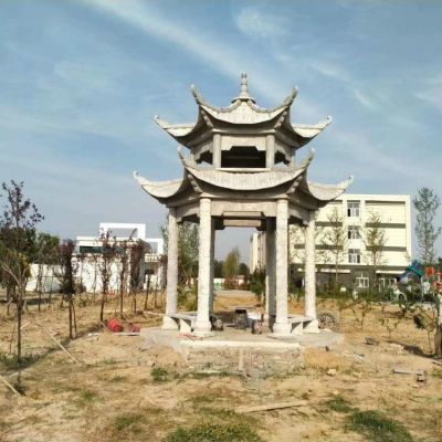 户外公园大理石石雕多层凉亭博鱼网页版
