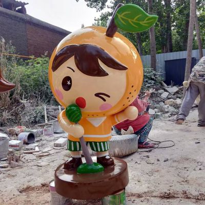 户外园林玻璃钢卡通水果公仔博鱼网页版