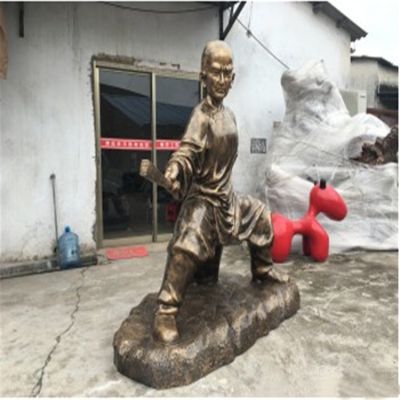 玻璃钢仿铜园林景观人物摆件