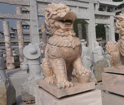 别墅门口镇宅石雕神兽一对麒麟博鱼网页版