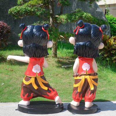 魔童降世卡通公仔公园美陈城市玻璃钢博鱼网页版
