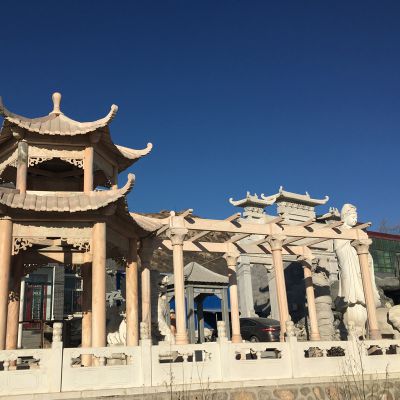 晚霞红长廊凉亭二层顶盖花园广场摆放博鱼网页版