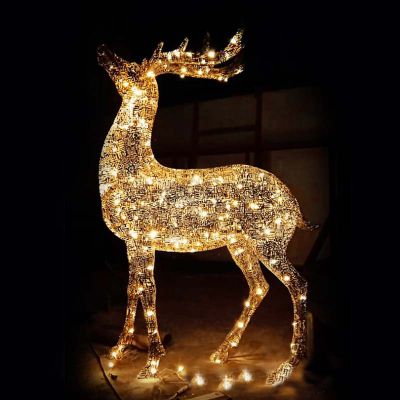 公园野外照明不锈钢镂空梅花鹿博鱼网页版