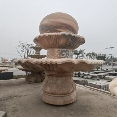 晚霞红石雕户外大型风水喷泉博鱼网页版