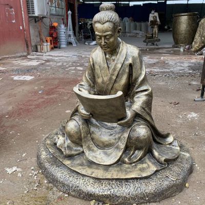玻璃钢古代人看书人物公园装饰景观博鱼网页版