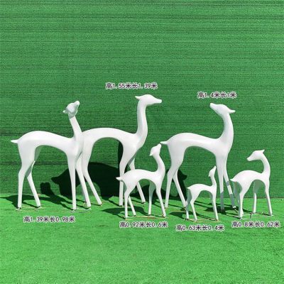 玻璃钢户外园林抽象动物鹿博鱼网页版