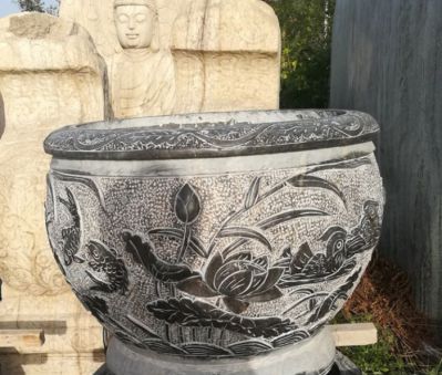 公园鸳鸯荷花浮雕莲花水缸博鱼网页版