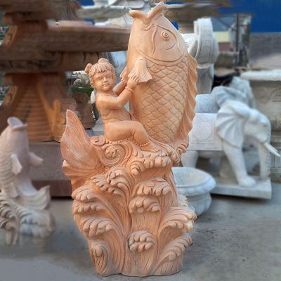 庭院户外摆放的黄蜡石石雕创意喷水博鱼网页版