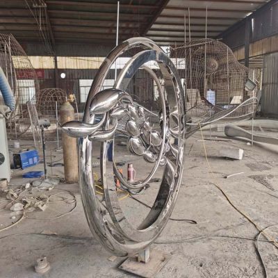 户外不锈钢创意鱼群圆环博鱼网页版