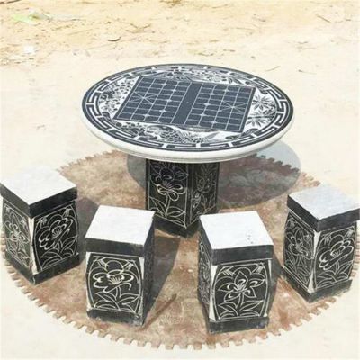 家用青石石雕大型棋盘格石桌石凳博鱼网页版