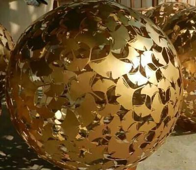 不锈钢喷金烤漆银杏叶子球体博鱼网页版