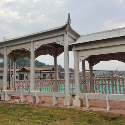 大理石仿古长廊石雕凉亭公园摆件