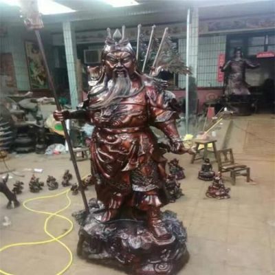 立式大型寺庙供奉铜雕武财神博鱼网页版