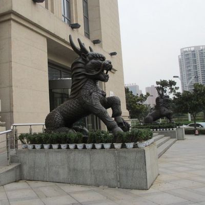 酒店公司门口大型动物景观麒麟博鱼网页版