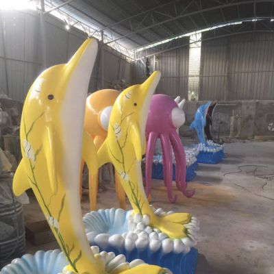 玻璃钢卡通园林景区海豚博鱼网页版