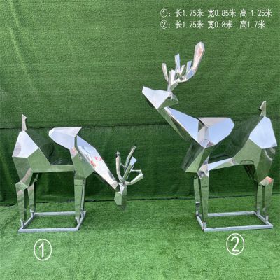 块面抽象不锈钢鹿