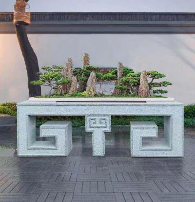 别墅阳台摆放花岗岩雕刻中式盆景绿植花架博鱼网页版