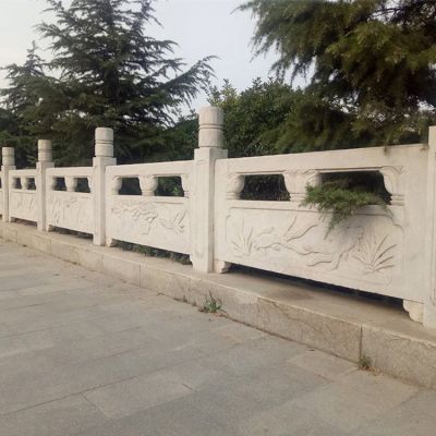 街道基建绿化摆放汉白玉雕刻仿古栏杆