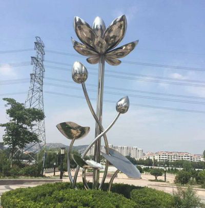 公园不锈钢抽象广场荷花博鱼网页版