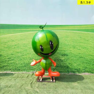 农场摆放玻璃钢卡通西瓜公仔博鱼网页版