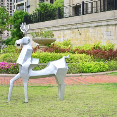 几何切面动物博鱼网页版 商场美陈玻璃钢抽象几何博鱼网页版定制