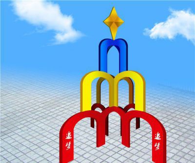 学校广场摆放不锈钢追梦抽象金字塔博鱼网页版