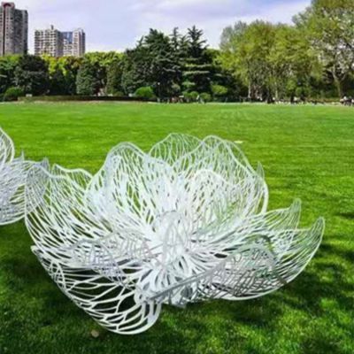 不锈钢金属拉丝户外园林景观莲花