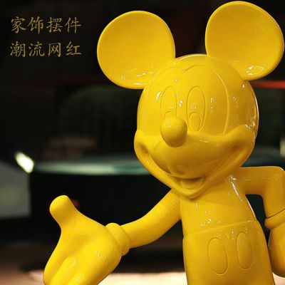 商场大厦玻璃钢卡通米老鼠美陈摆件