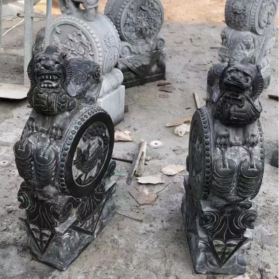 仿古青石庭院门口镇宅狮子抱鼓石博鱼网页版