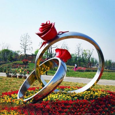 公园广场爱情主题公园不锈钢镜面戒指博鱼网页版