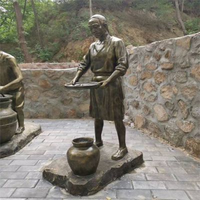 街道路边情景人物玻璃钢仿铜博鱼网页版