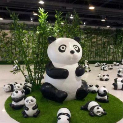 园林广场玻璃钢卡通熊猫博鱼网页版