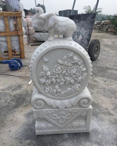 汉白玉石雕庭院门口大理石石雕镇宅抱鼓石博鱼网页版