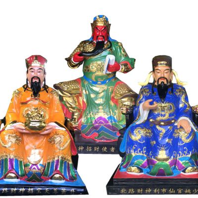 寺庙五路财神玻璃钢彩绘供奉财神博鱼网页版