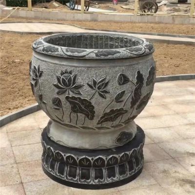 青石石雕庭院户外浮雕养鱼种花花盆博鱼网页版