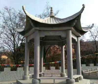 景区观景台摆放仿古建休息凉亭石雕