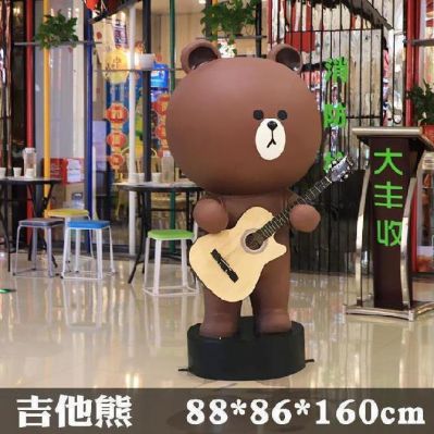 时尚快餐店摆放吉他熊玻璃钢博鱼网页版