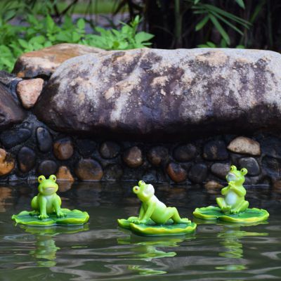 荷叶上跳跃玩耍的仿真动物树脂青蛙博鱼网页版