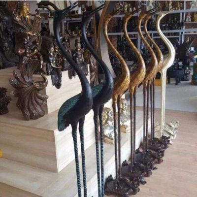 园林景区丹顶鹤博鱼网页版摆件铜雕