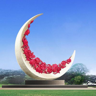 不锈钢大型花朵月亮园林景观博鱼网页版